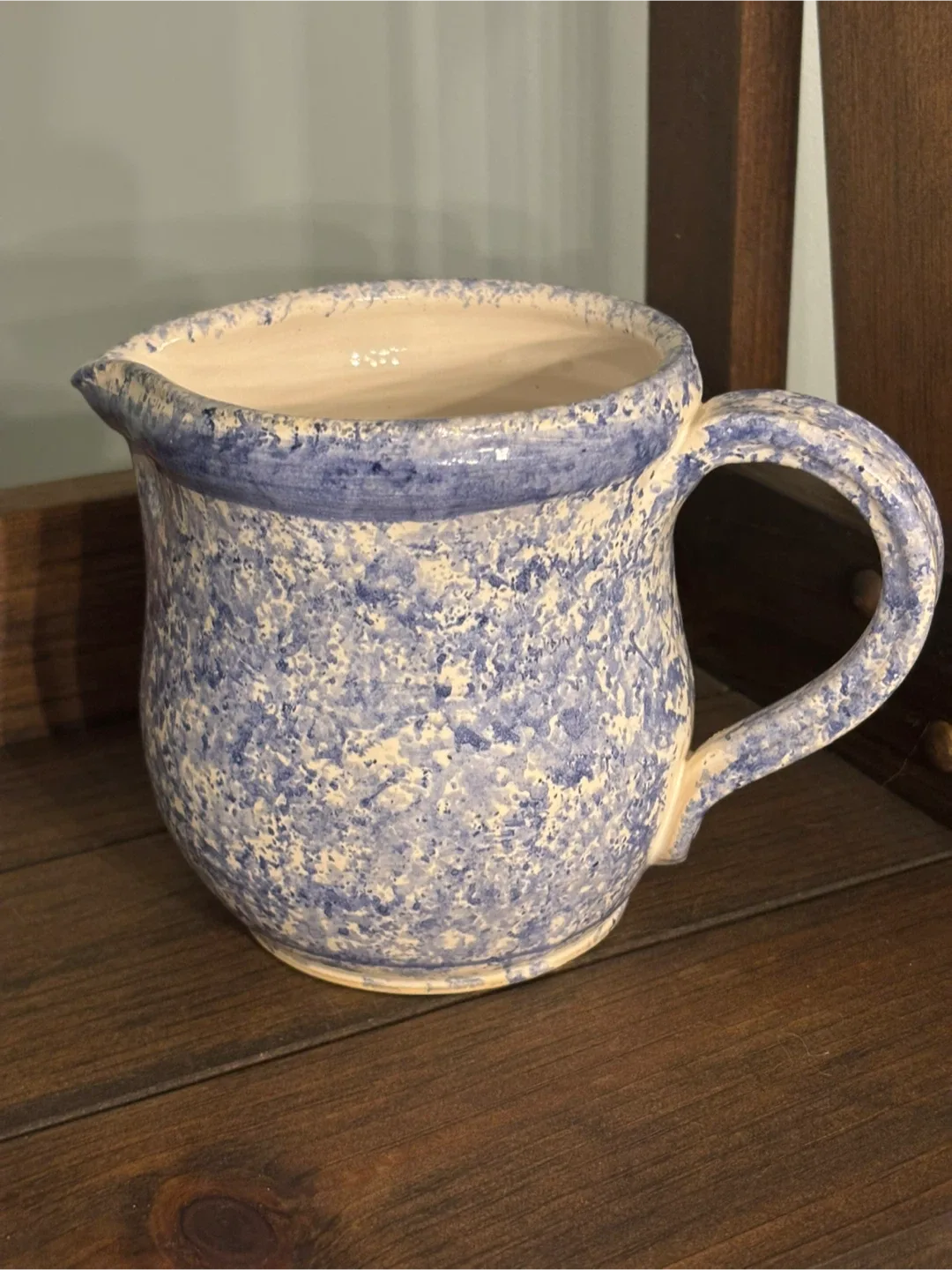 Vintage Blue Speckled Creamer Pitcher image indicator(7)