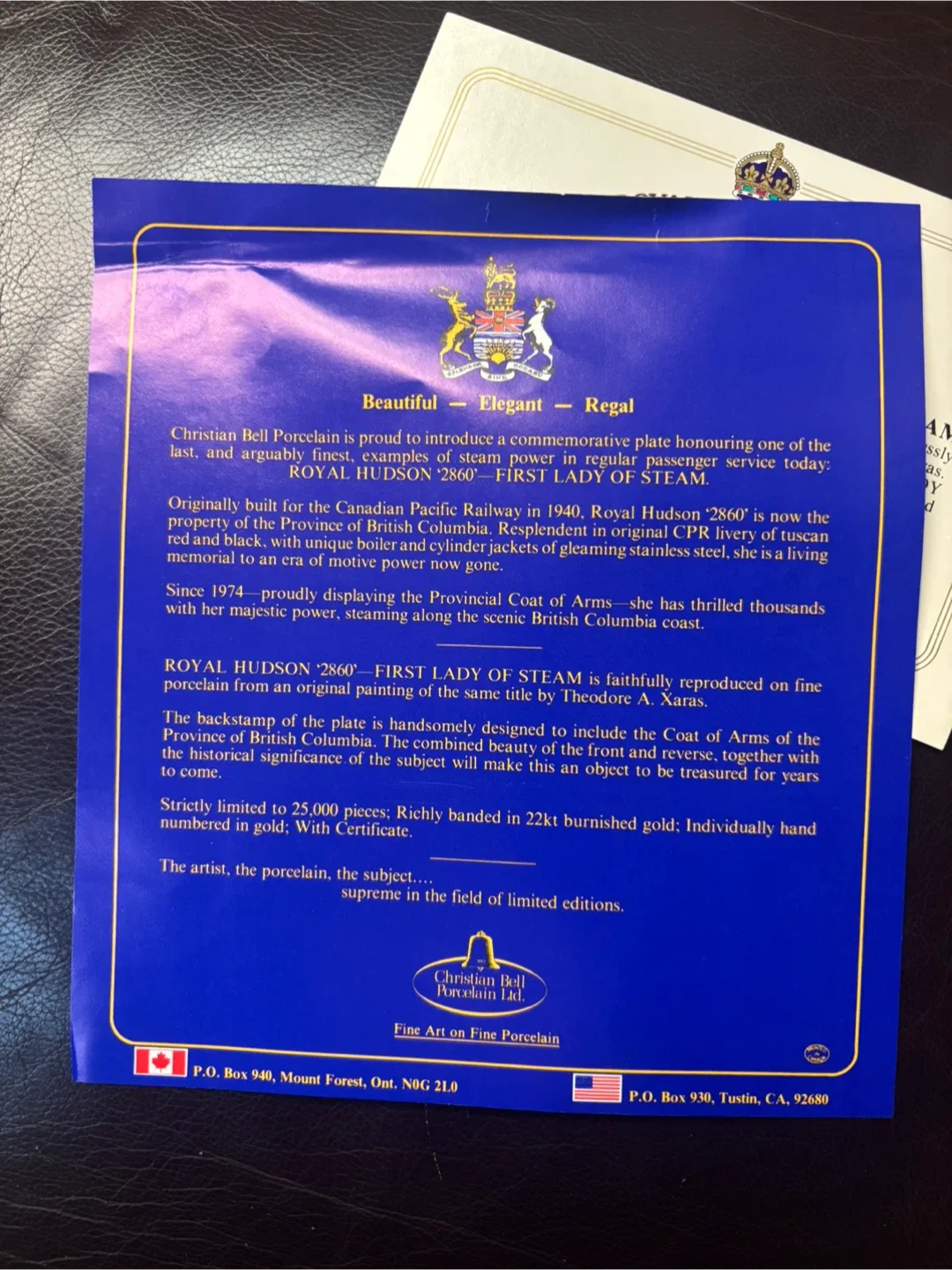 Royal Hudson '2860' First Lady of Steam Plate image indicator(6)