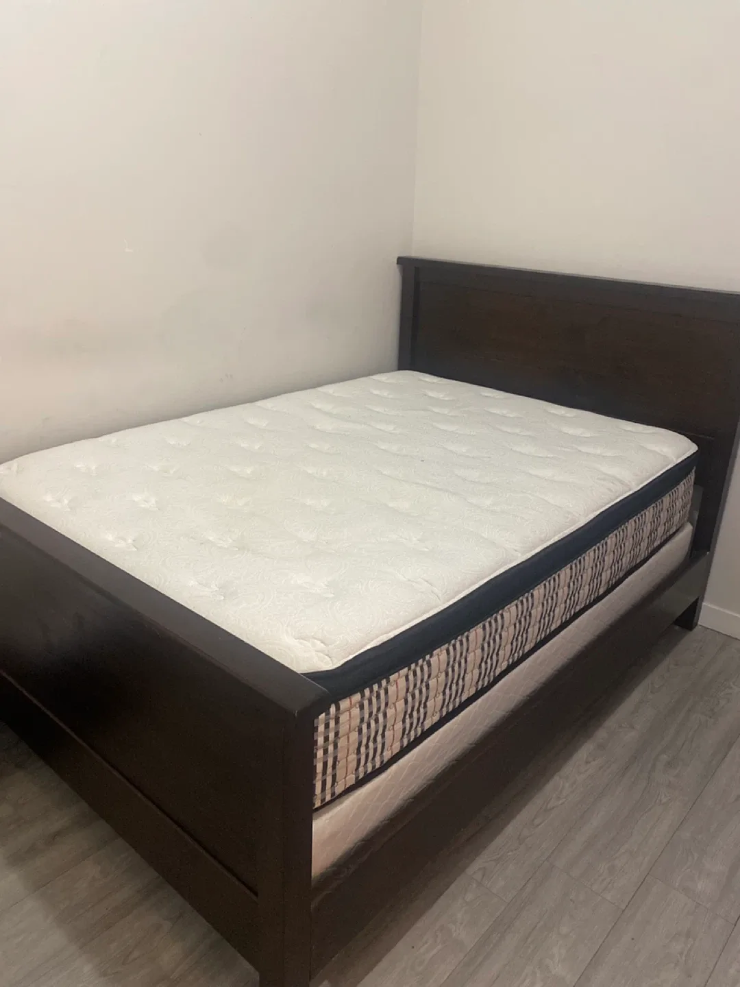 Queen Size Dark Wood Bed Frame