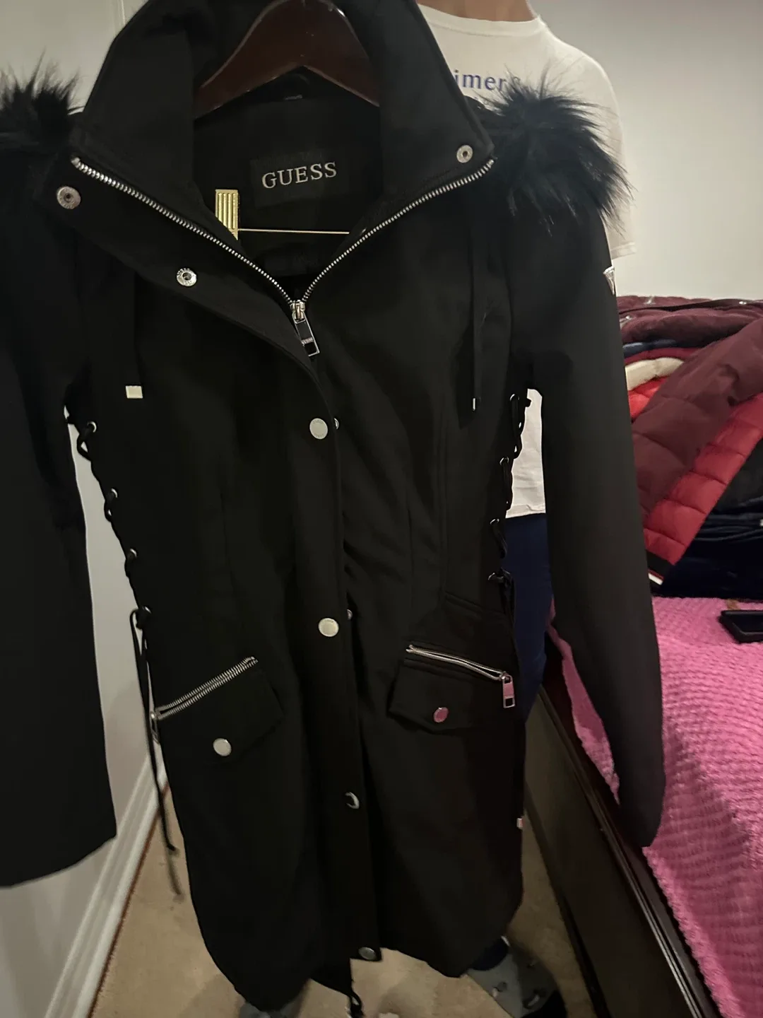 Guess Black Winter Coat XS thumbnail