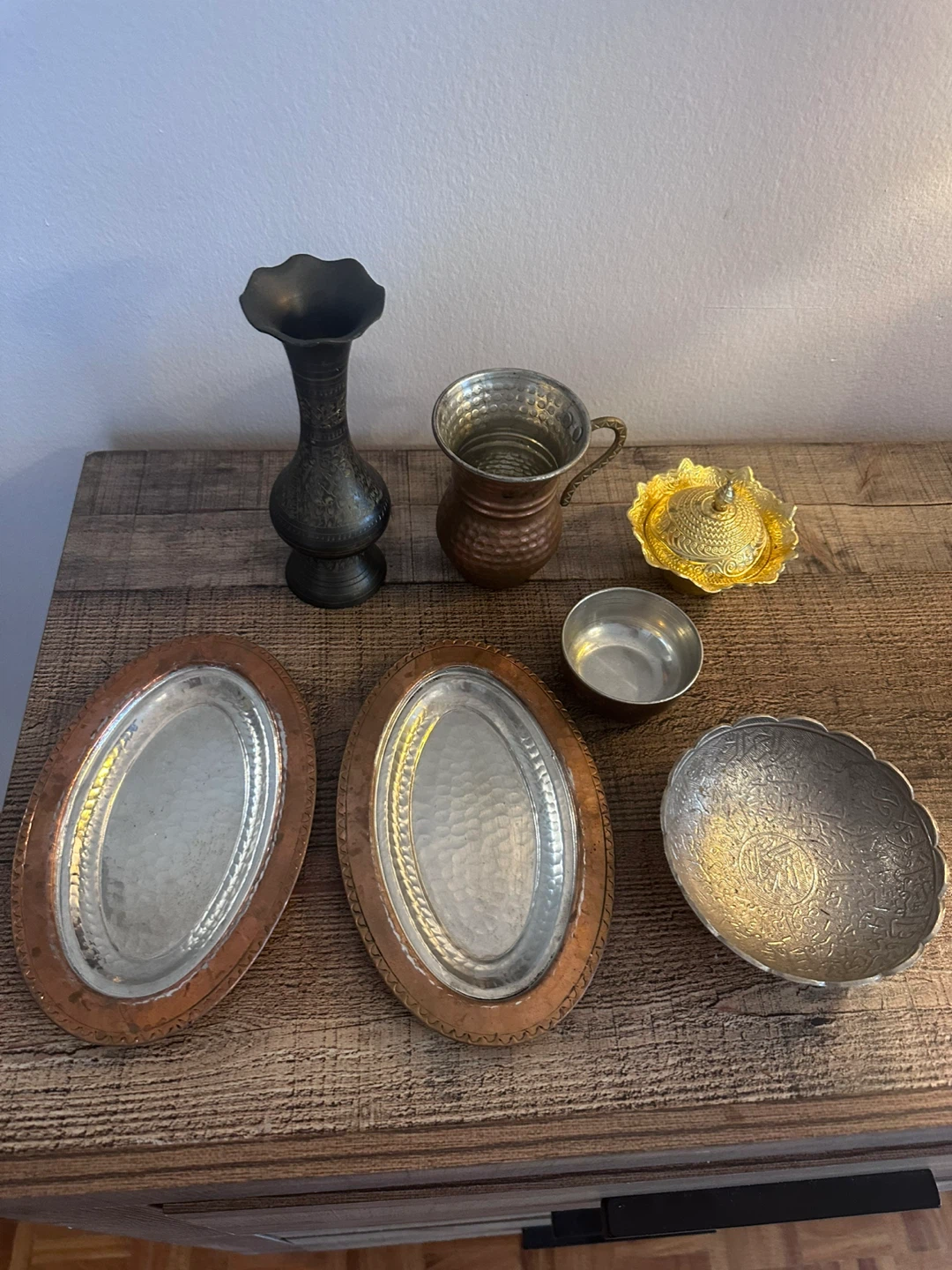 Mixed Metal Decorative Serving Pieces