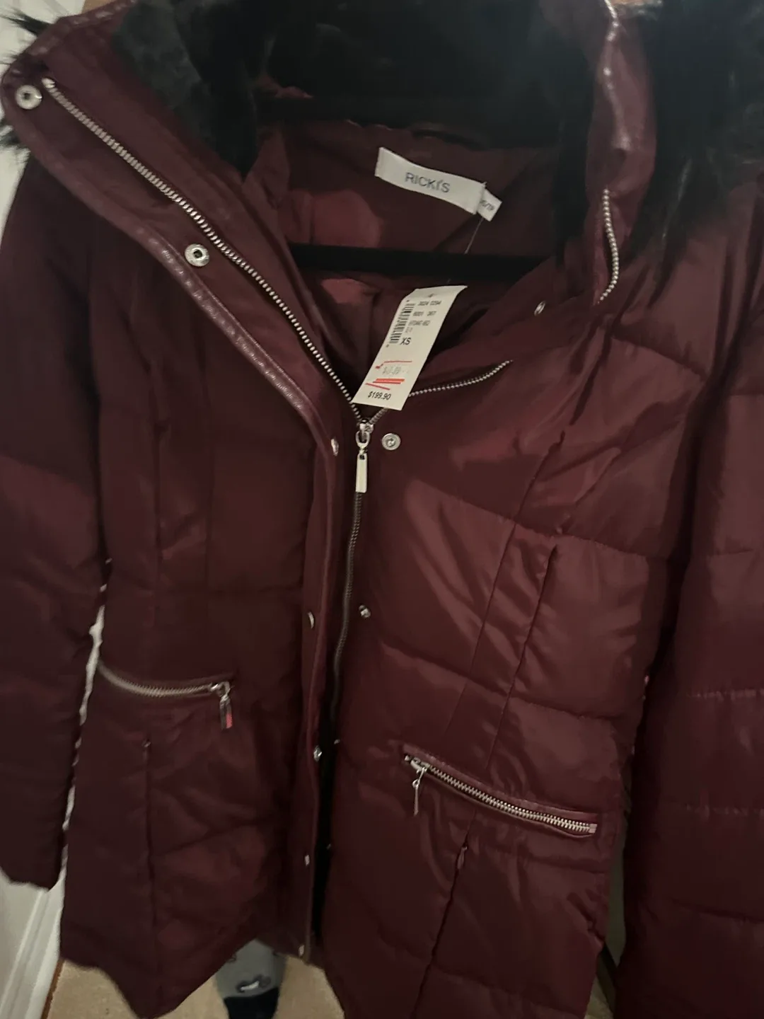 Ricki's XS Burgundy Winter Coat image indicator(3)