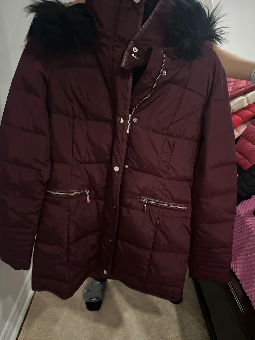 Ricki's XS Burgundy Winter Coat thumbnail