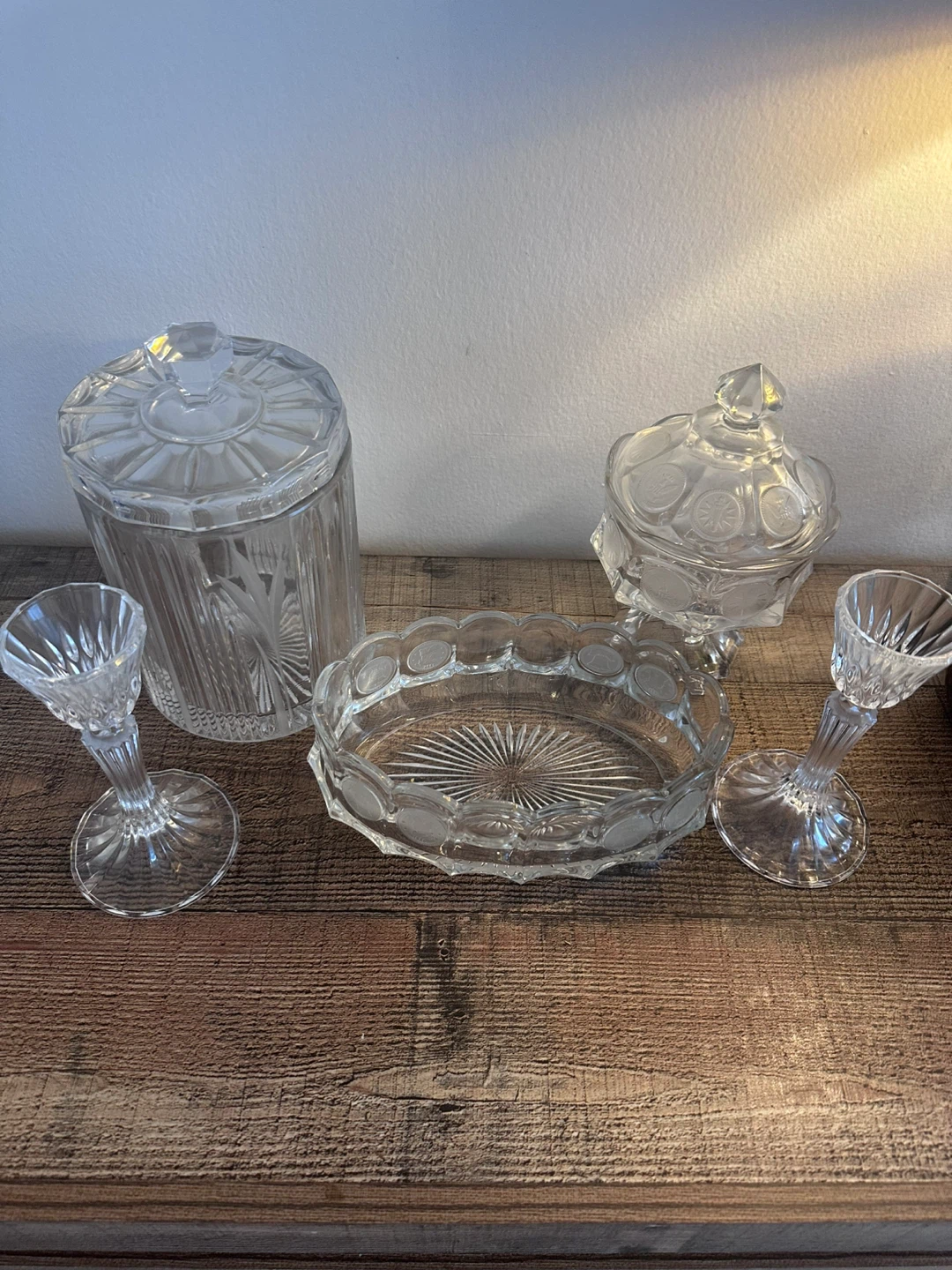 Vintage Clear Glass Candy Dishes & Goblets