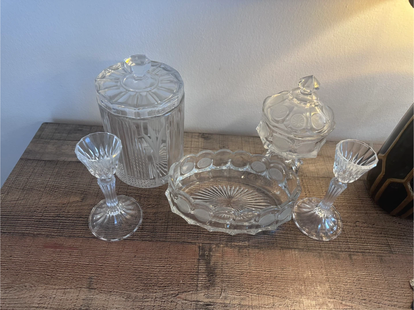 Vintage Clear Glass Candy Dishes & Goblets - photo 2