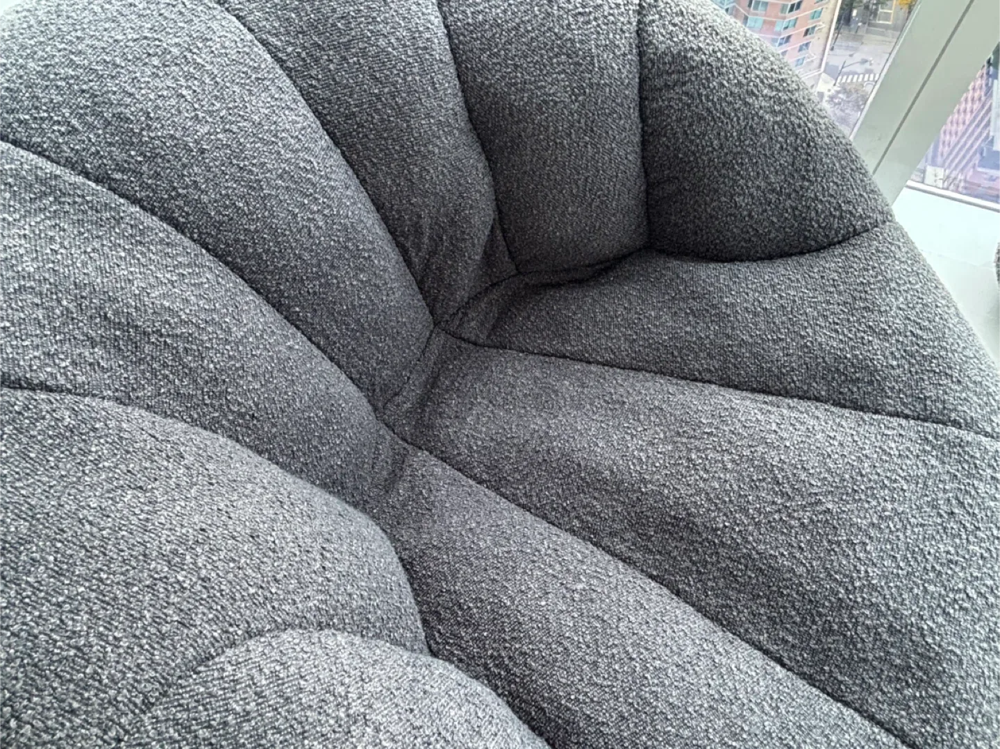 Stylish Gray Accent Chair with Ottoman image indicator(3)