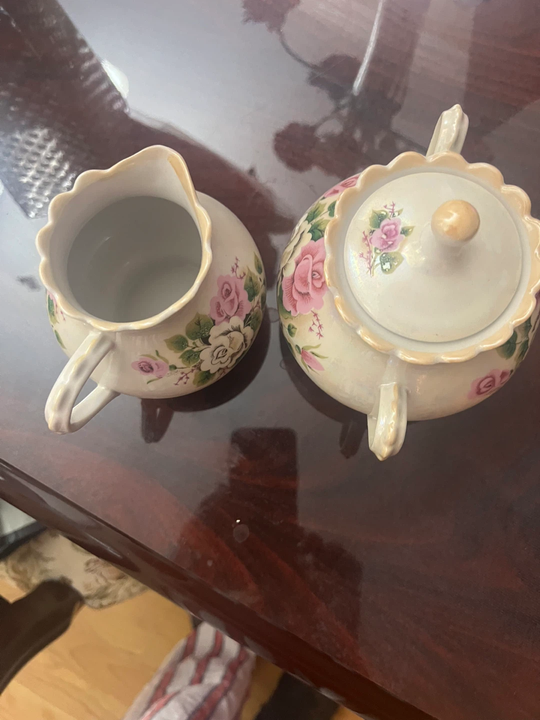 Vintage Floral Creamer and Sugar Bowl Set - photo 4