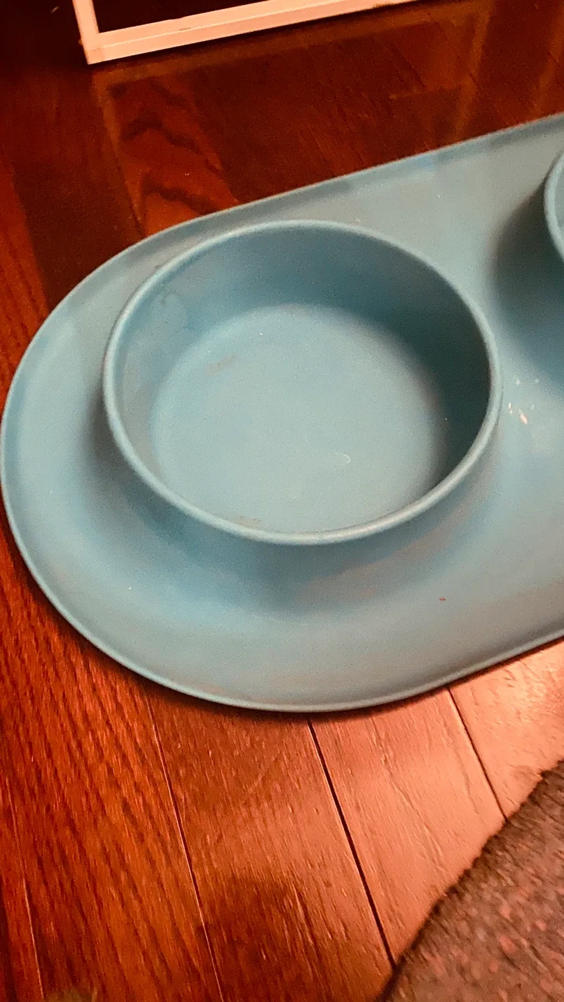 Light Blue Double Pet Bowl image indicator(2)