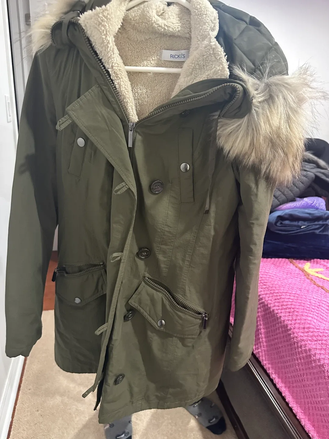 RICKI'S Olive Green Winter Parka - Size XS thumbnail