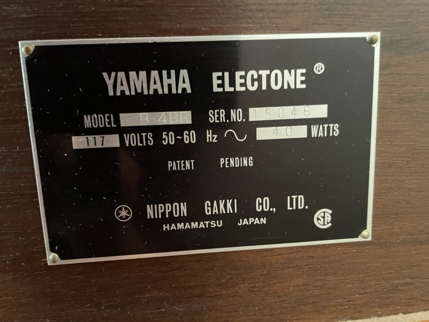 Yamaha Electone B-4BR Organ with Bench - photo 2