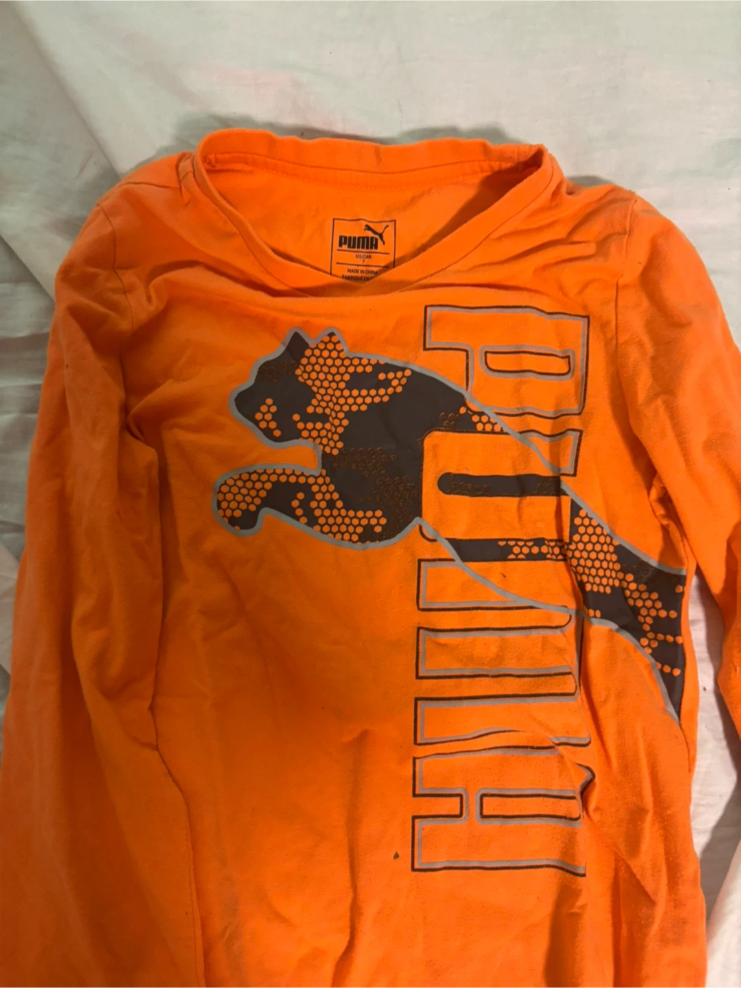 Puma Orange Long Sleeve Shirt - Size 7 - photo 2