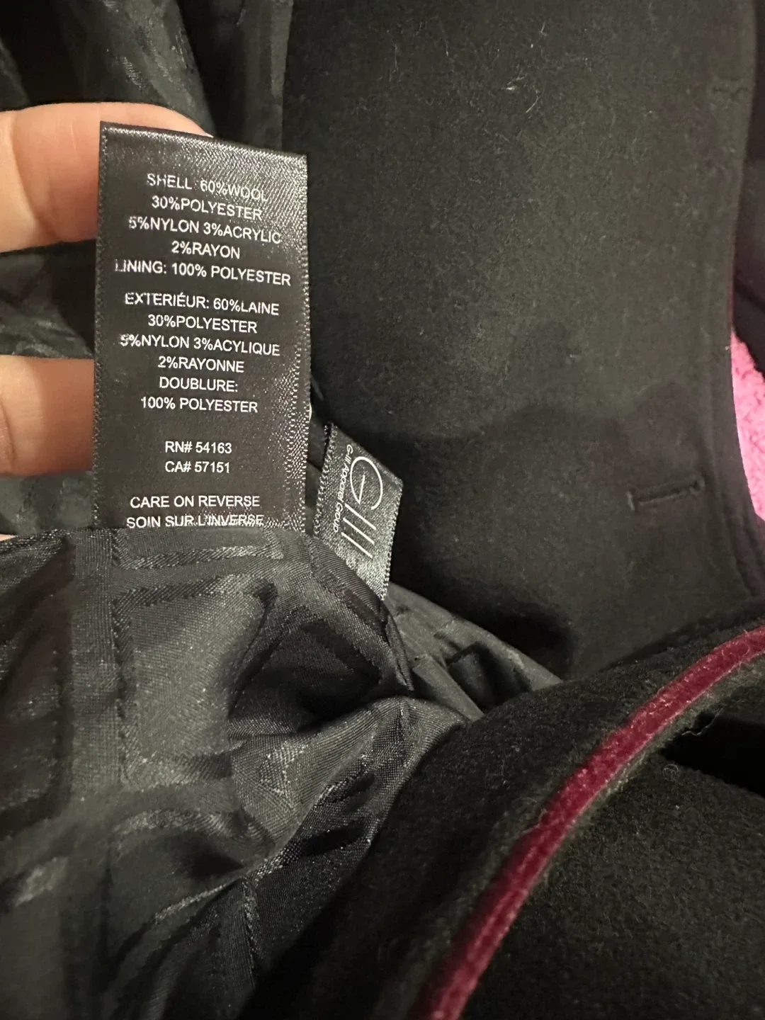 Kenneth Cole Black Wool Blend Coat - XS image indicator(4)