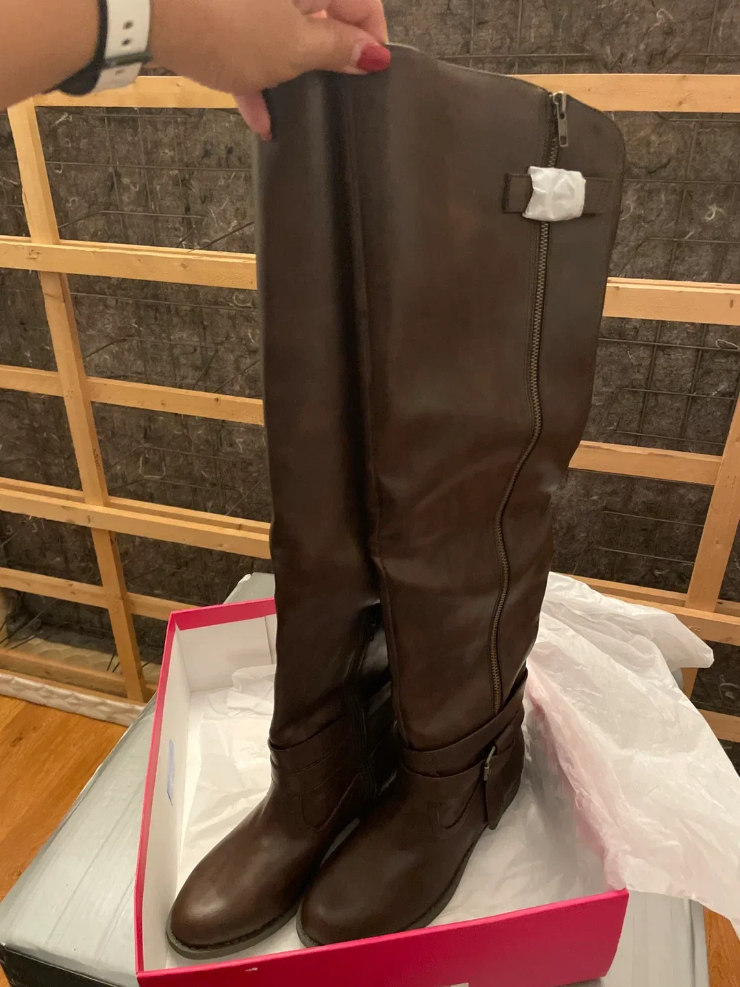 Vince Camuto Brown Riding Boots, Size 7 image indicator(6)