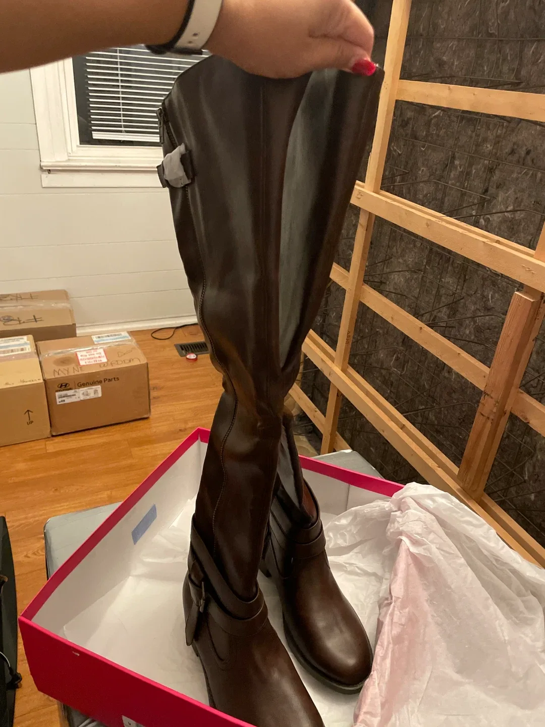 Vince Camuto Brown Riding Boots, Size 7 image indicator(5)