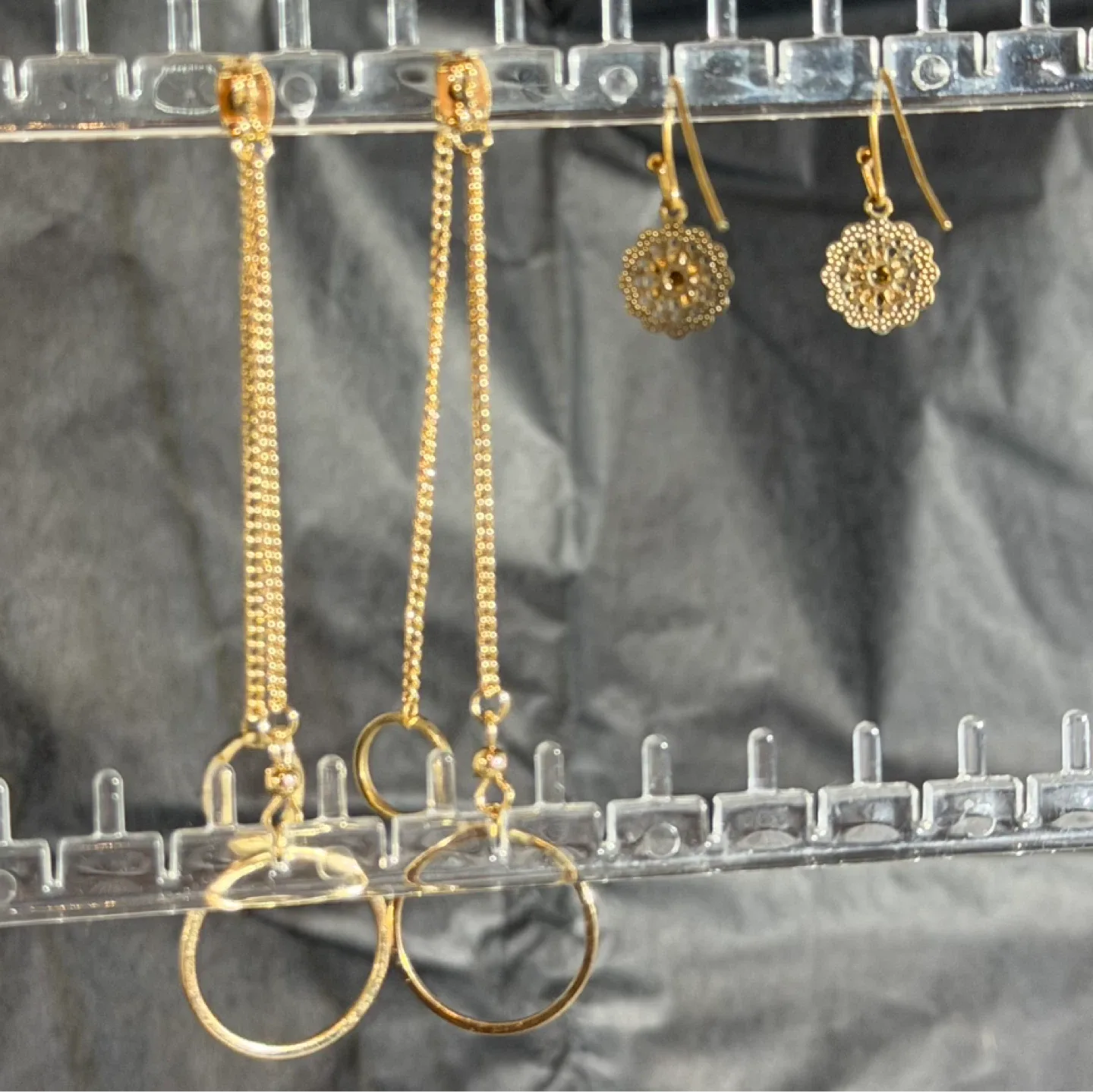 Gold Coloured Earrings - Set of 2 image indicator(3)