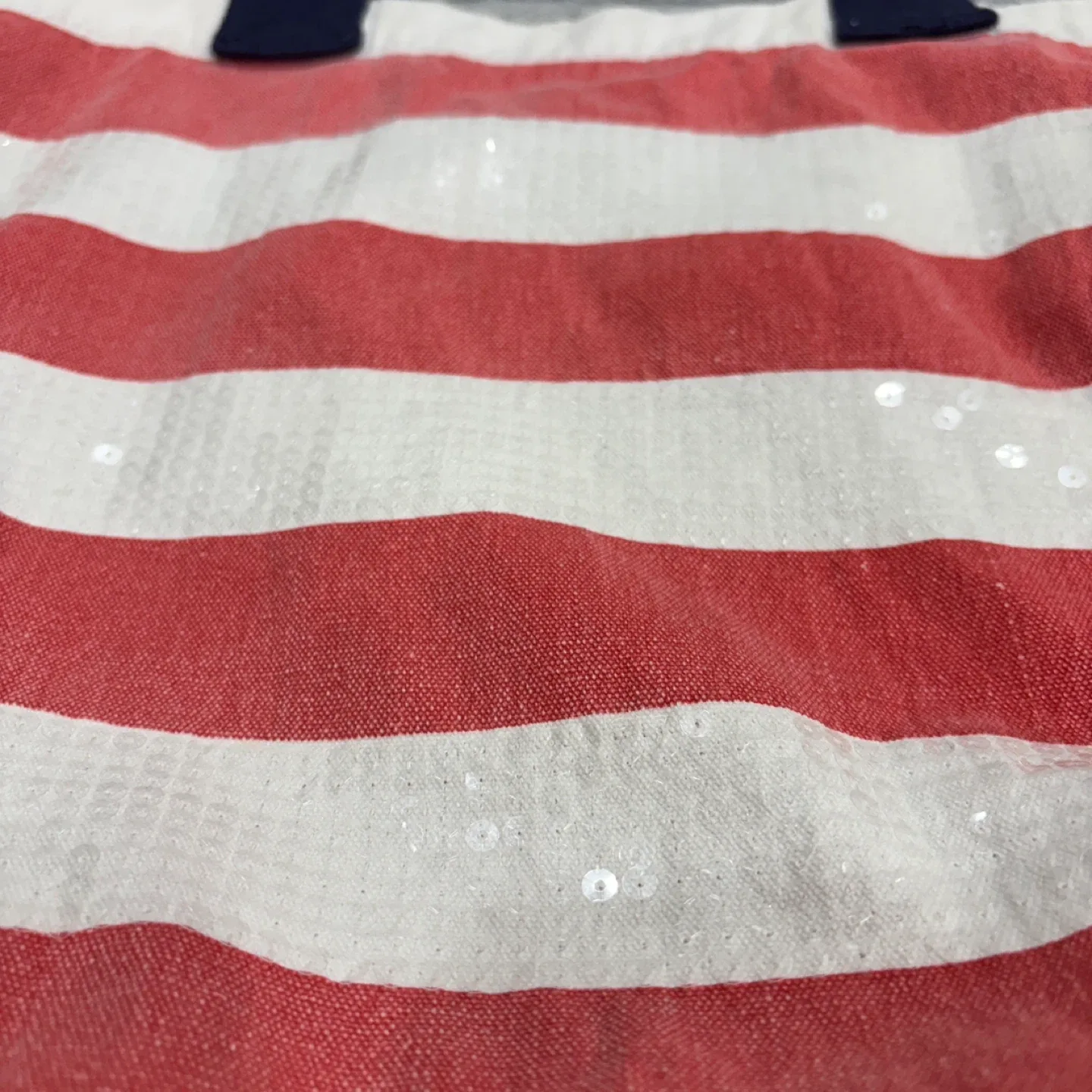 Charlotte Russe Red & White Striped Tote Bag image indicator(2)