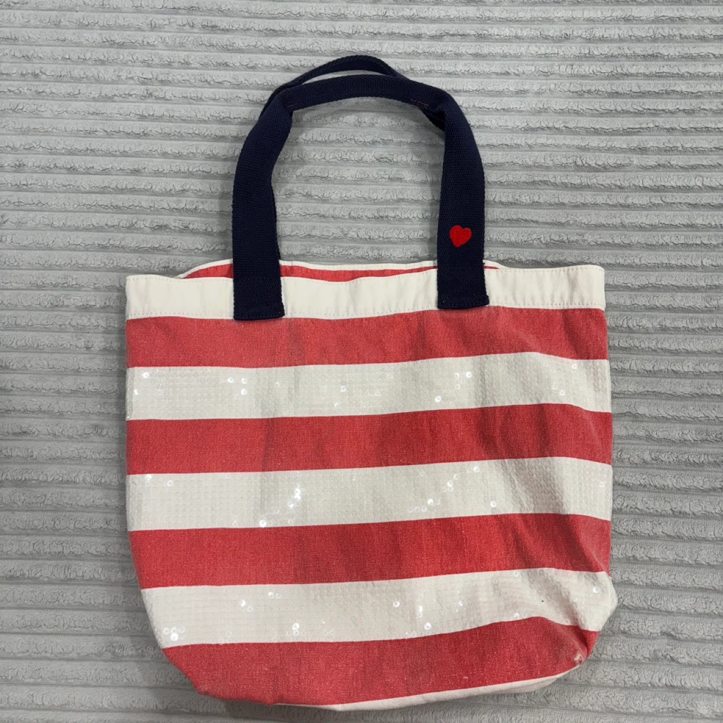 Charlotte Russe Red & White Striped Tote Bag