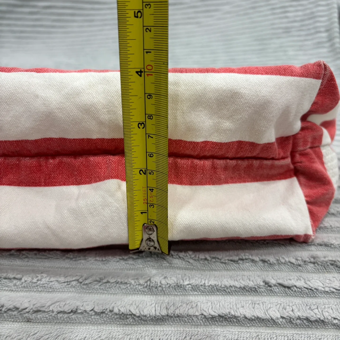 Charlotte Russe Red & White Striped Tote Bag image indicator(7)