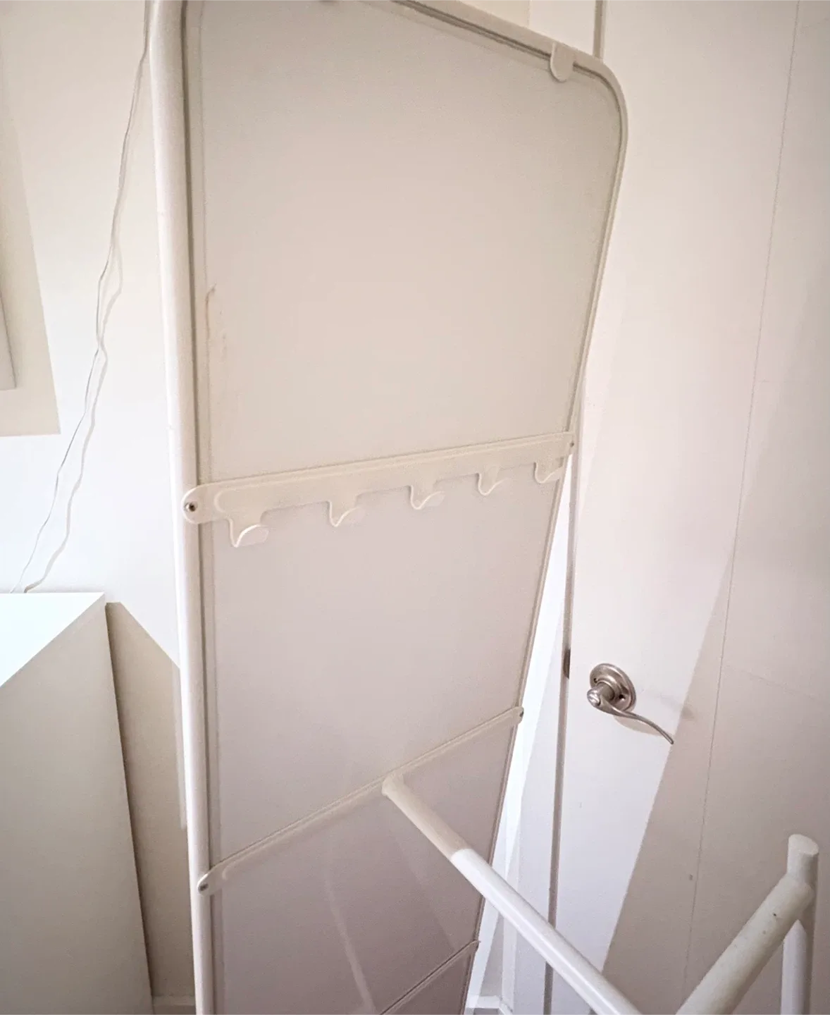 White Standing Mirror with Rack image indicator(3)