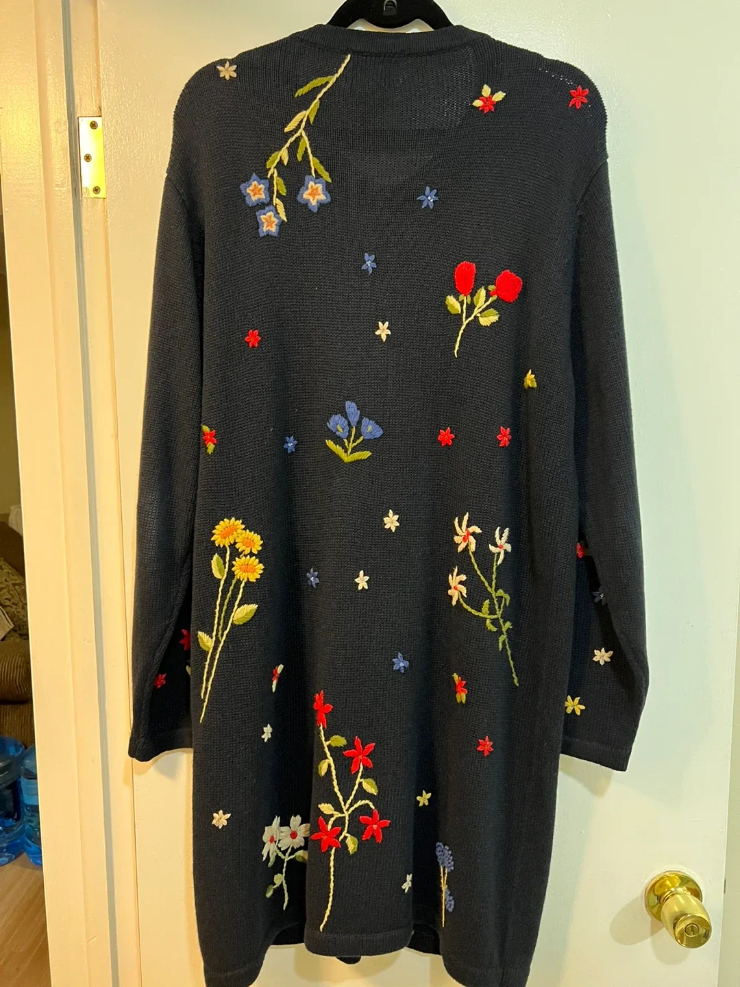 The Quacker Factory Long Black Floral Cardigan image indicator(2)