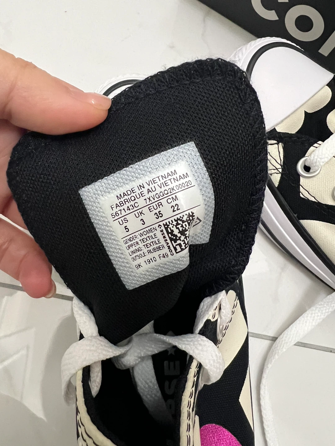 Converse All Star Heart Print High Tops - Size 5 - photo 4
