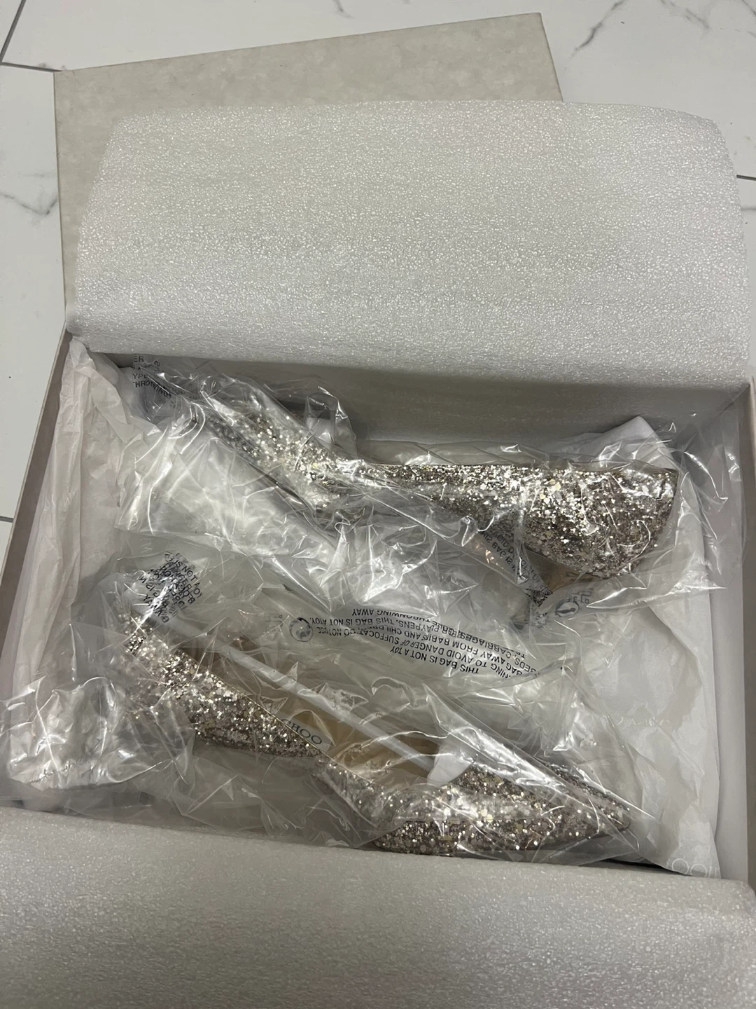Jimmy Choo Glitter Heels - Size 34.5 - photo 4