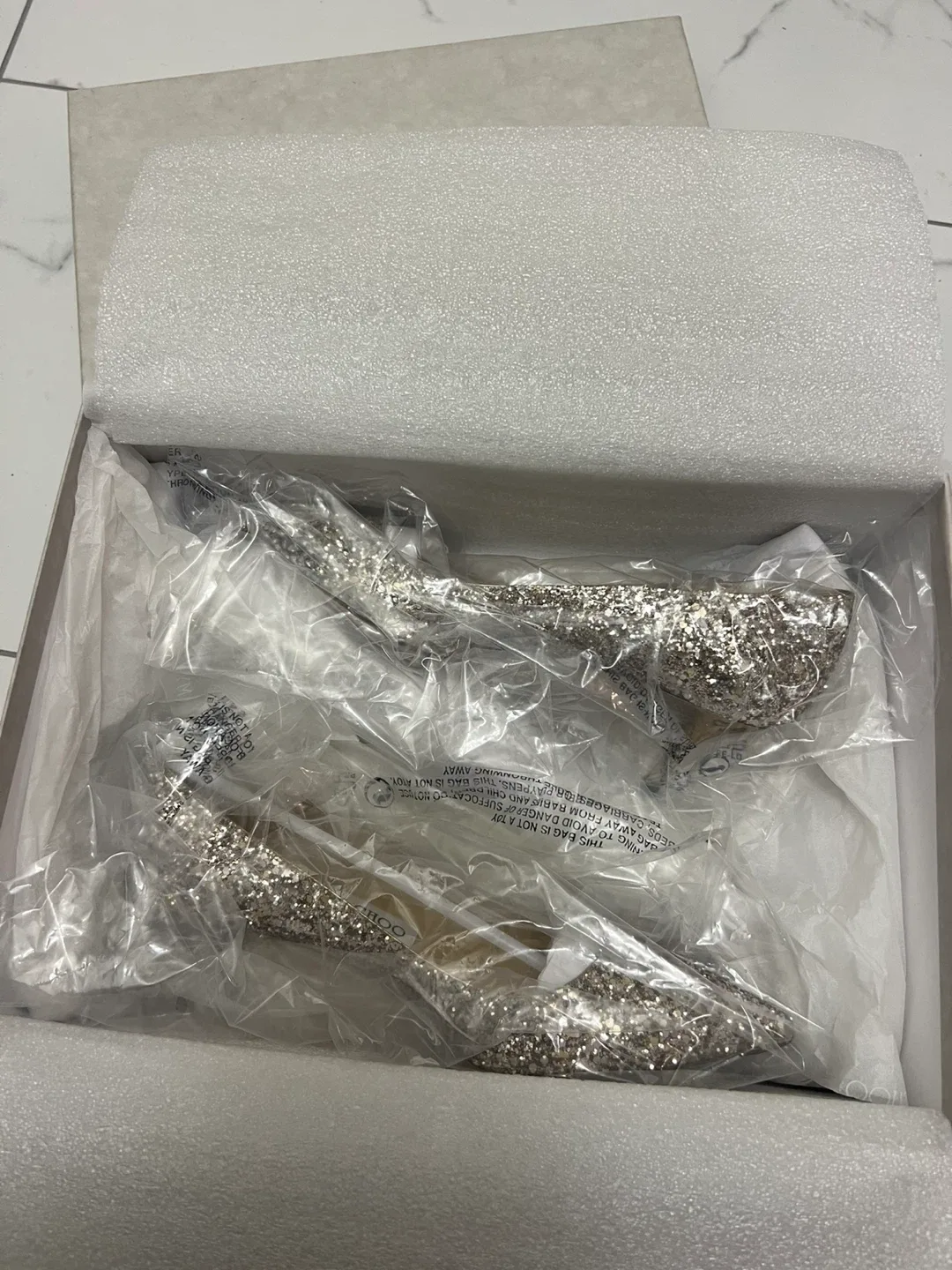 Jimmy Choo Glitter Heels - Size 34.5 image indicator(4)