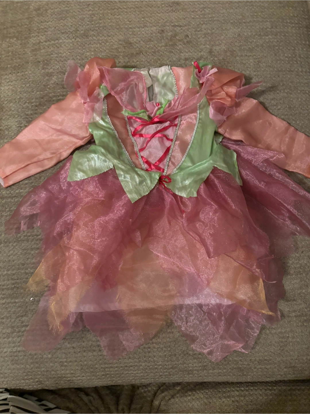 Fairy Princess Petal Dress - Pink & Green