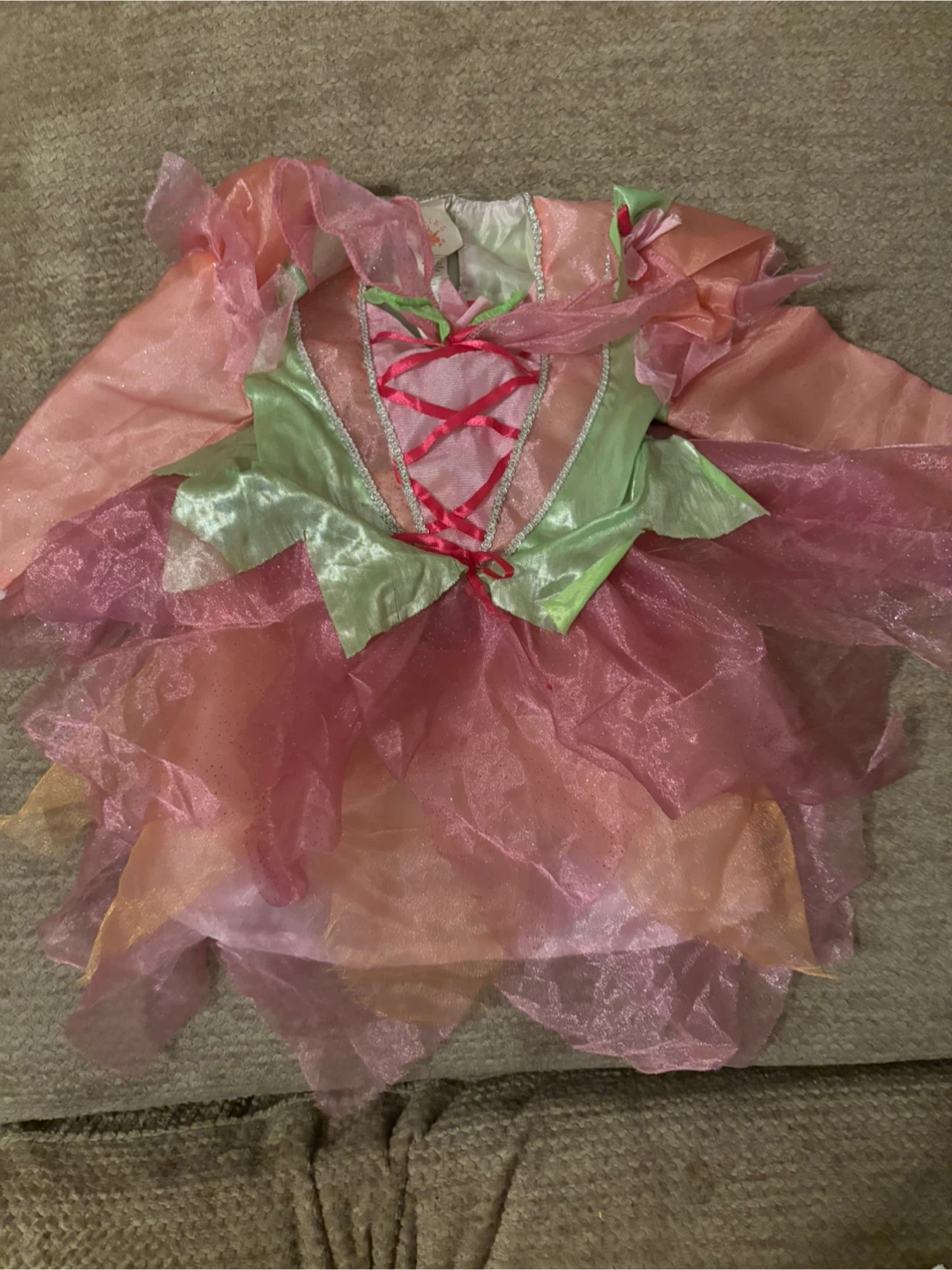 Fairy Princess Petal Dress - Pink & Green - photo 2