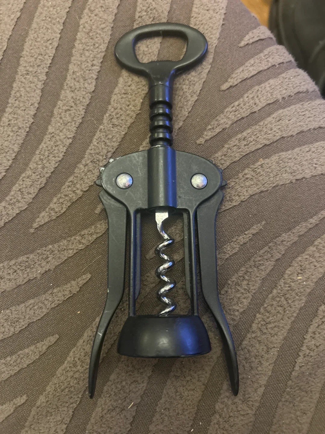 Black Winged Corkscrew Bottle Opener thumbnail