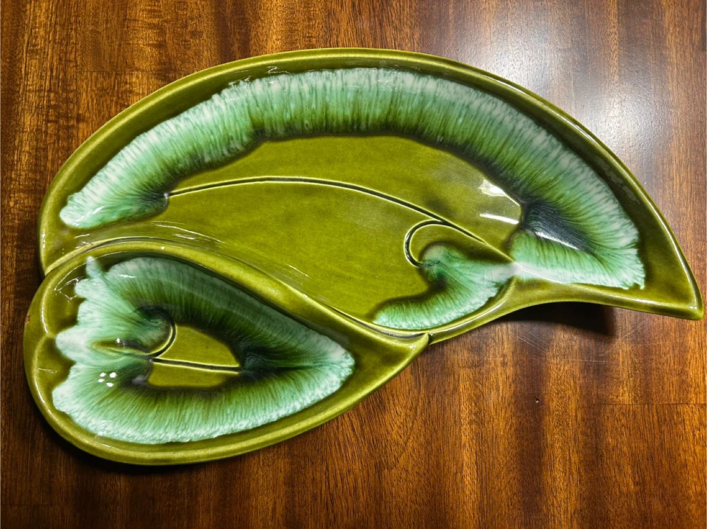 Vintage Santa Anita Ware Divided Leaf Dish