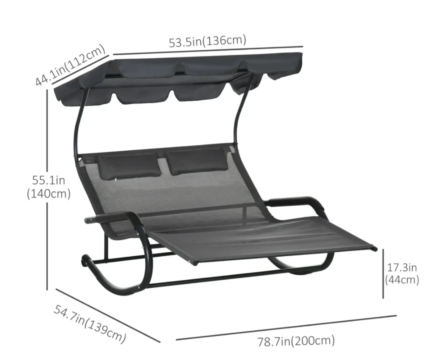 Double Rocking Lounge Chair with Canopy image indicator(4)