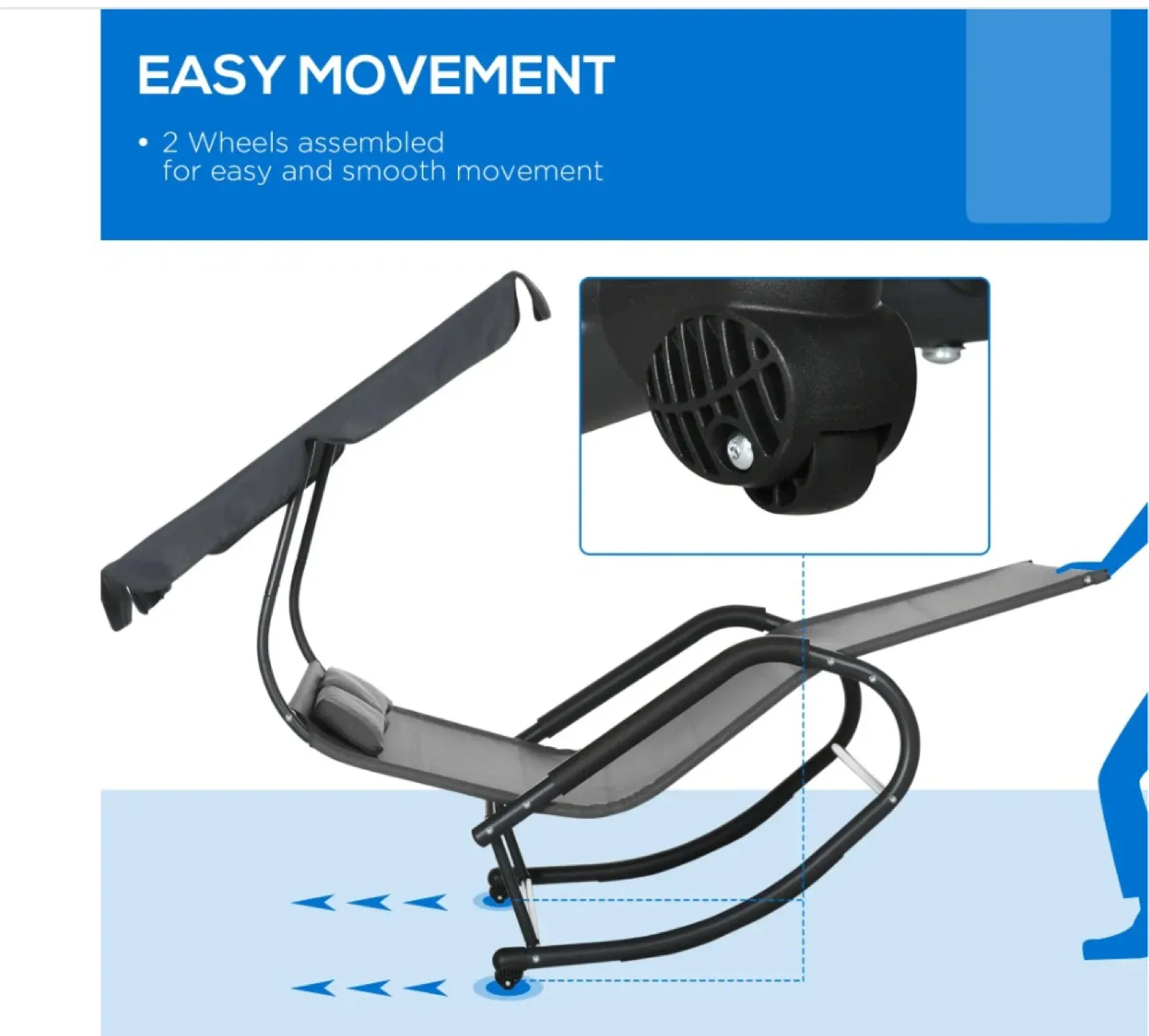 Double Rocking Lounge Chair with Canopy image indicator(2)