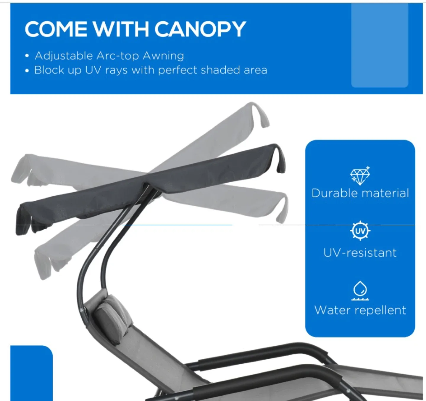 Double Rocking Lounge Chair with Canopy image indicator(3)