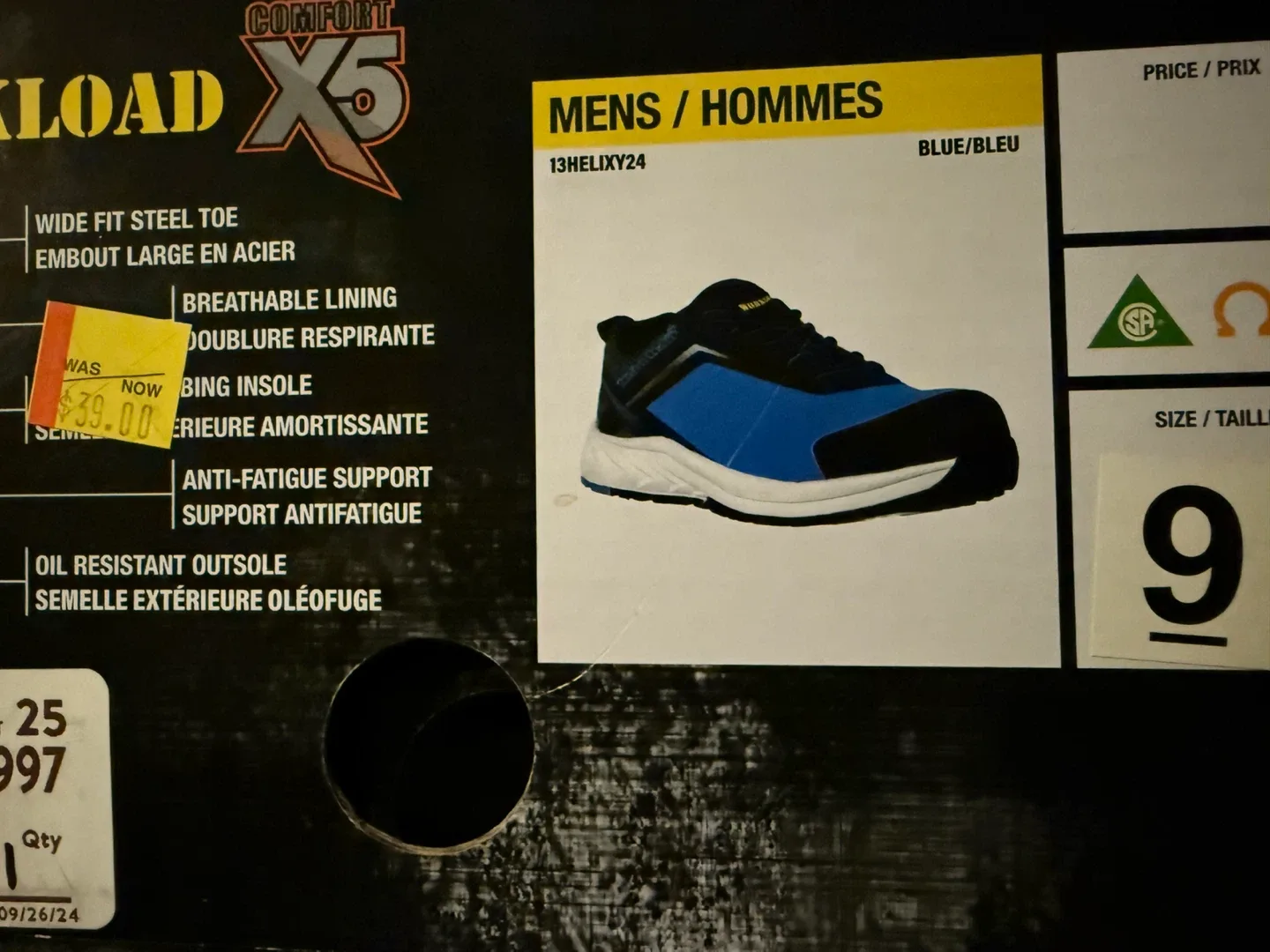 Workload X5 Steel Toe Safety Shoes - Size 9