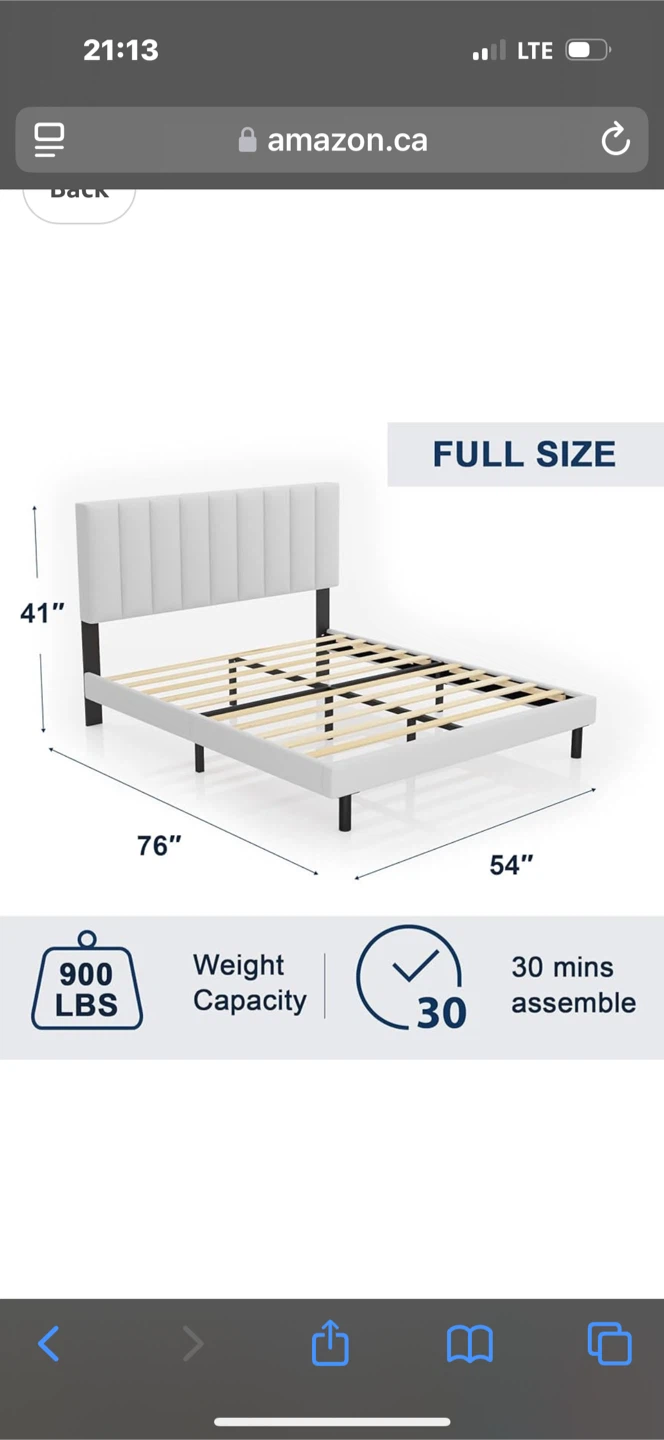 Used Full Size Bed Frame with Headboard