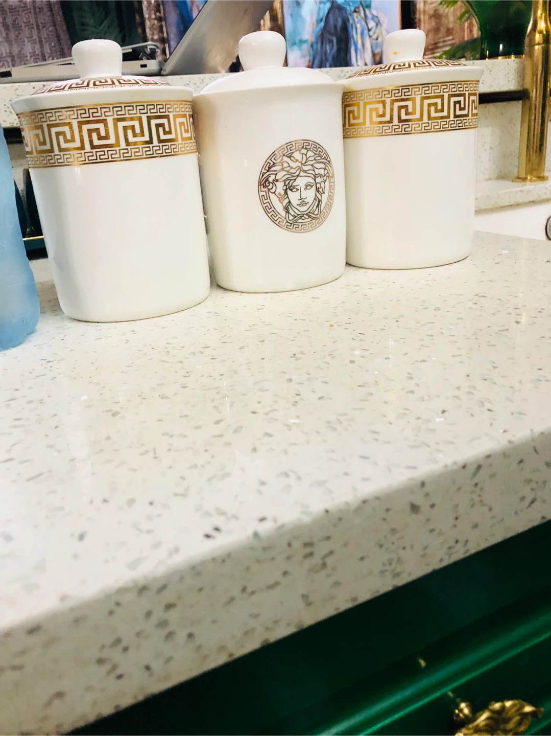 Versace White & Gold Canister Set