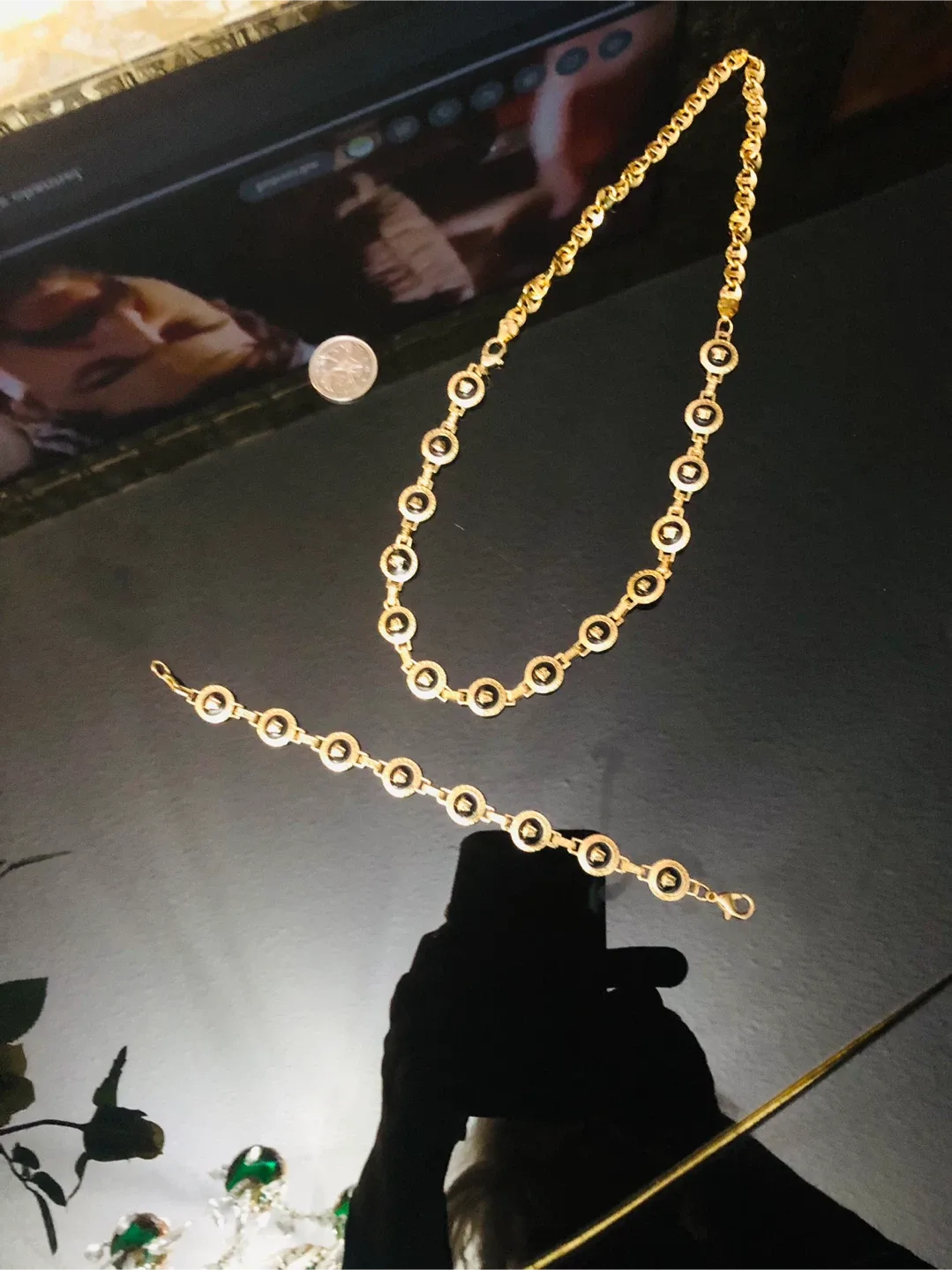 Versace Gold Necklace & Bracelet Set thumbnail