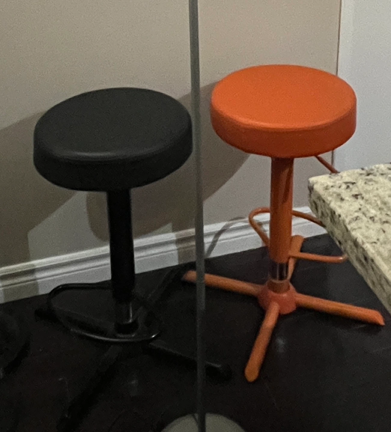 Orange and Black Adjustable Swivel Stool