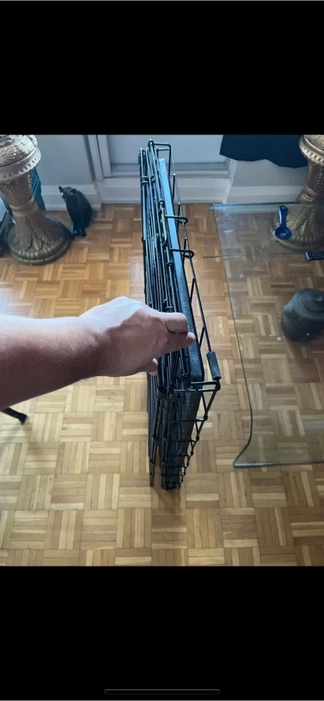 Large Dog Crate - sliding tray. Also have small cage for sale image indicator(2)