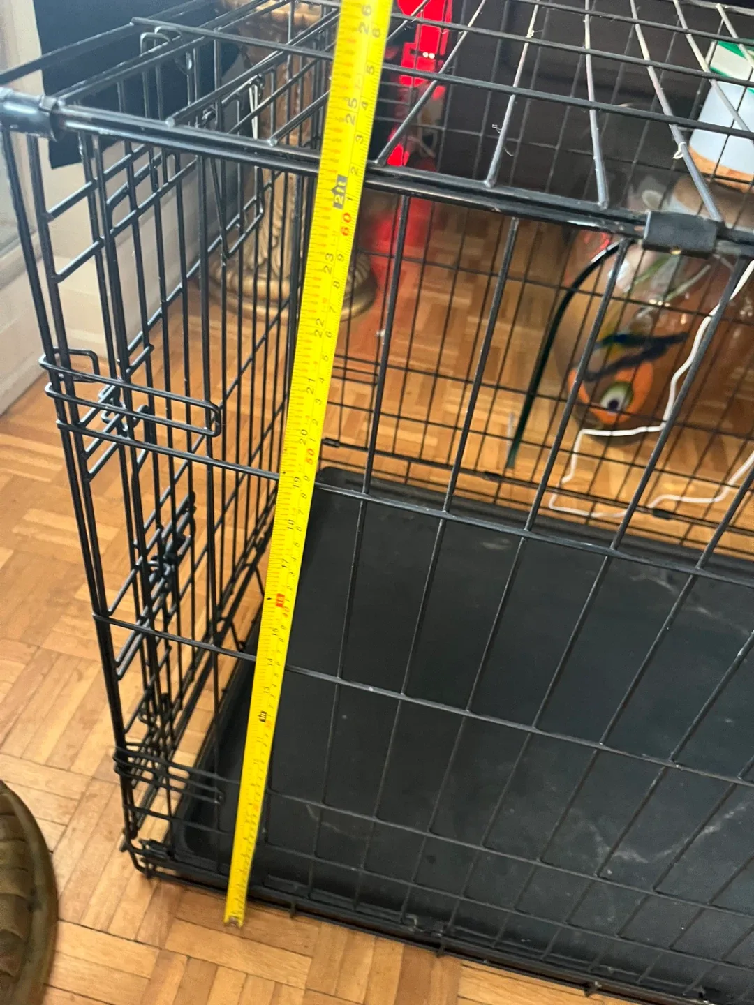 Large Dog Crate - sliding tray. Also have small cage for sale image indicator(5)