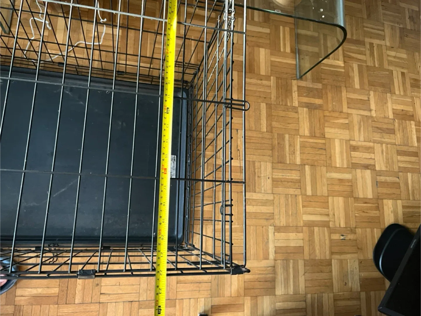 Large Dog Crate - sliding tray. Also have small cage for sale image indicator(6)