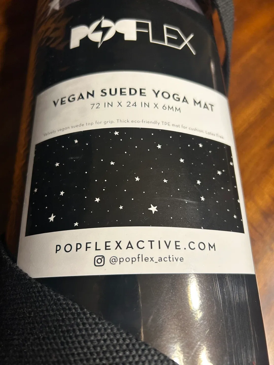 NEW! Popflex Vegan Suede Yoga Mat - Black Starry image indicator(3)