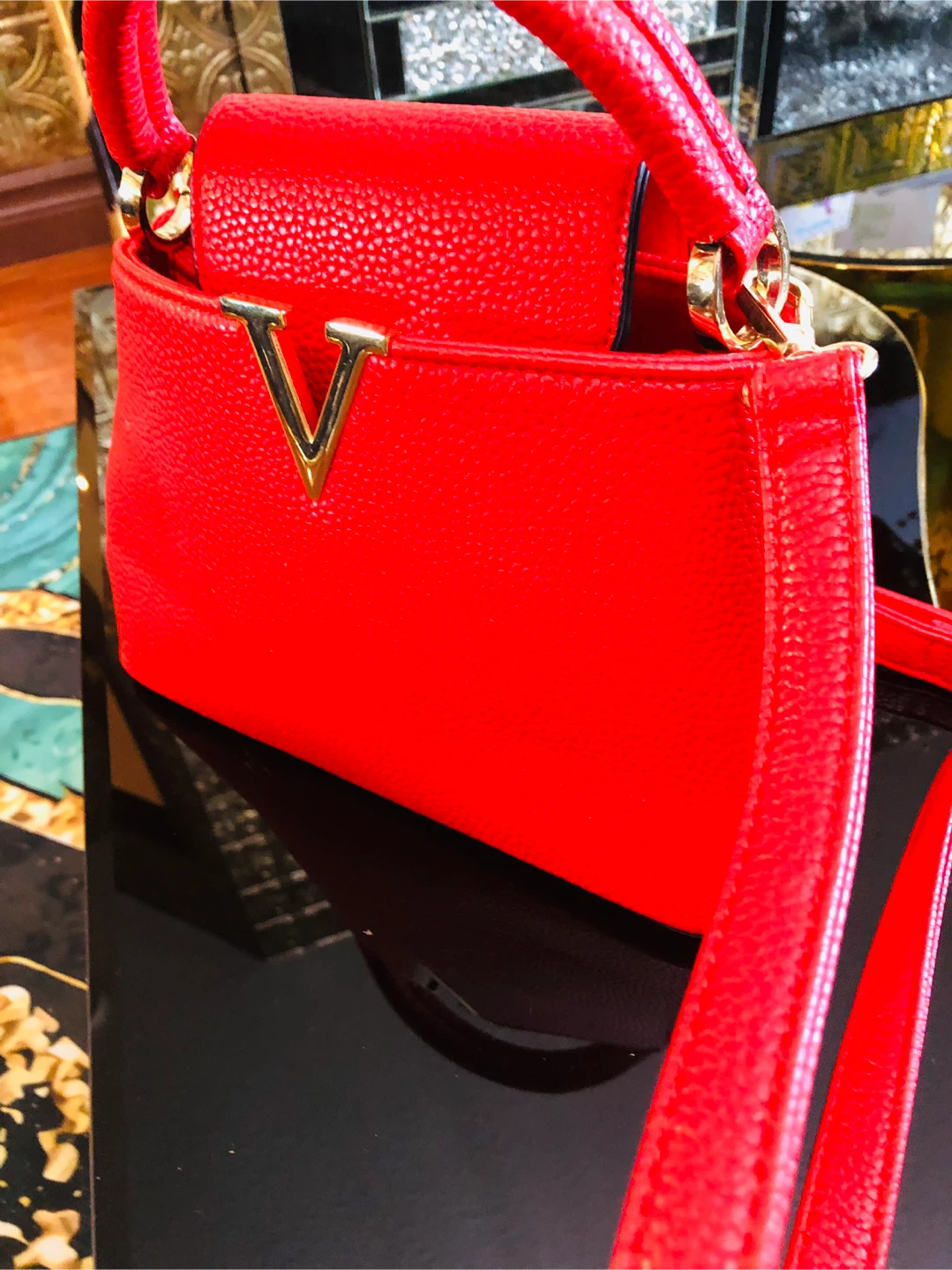 Gomelly Red Leather Shoulder Bag - photo 5