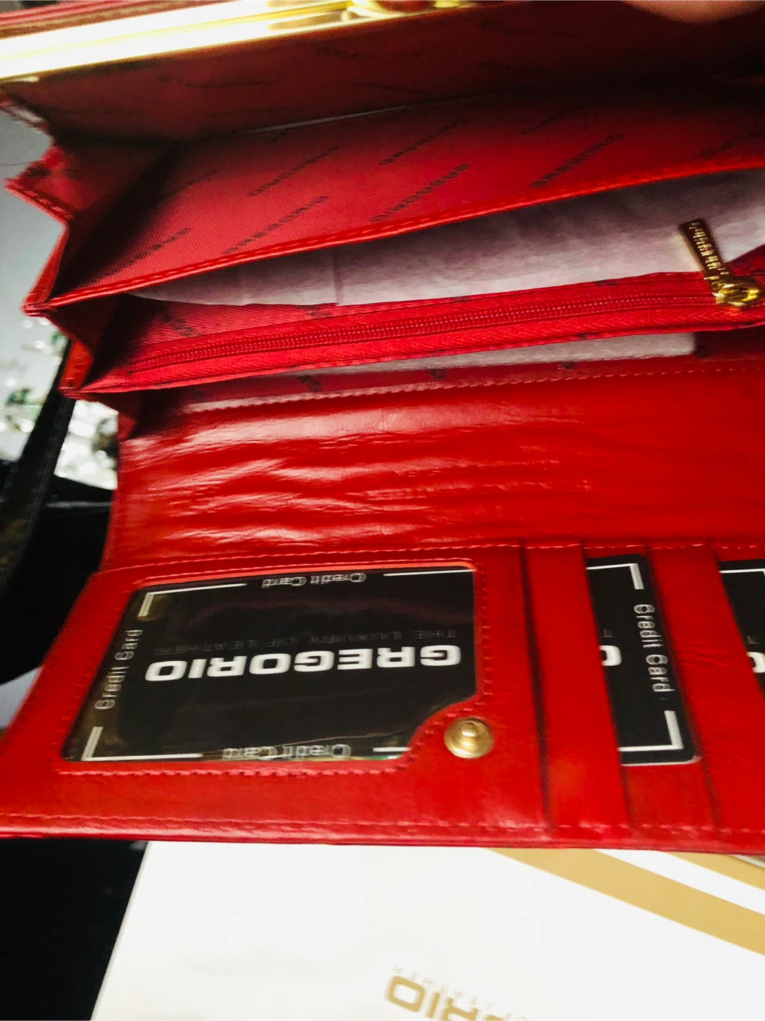 GREGORIO Red Leather Wallet - Like New! - photo 3
