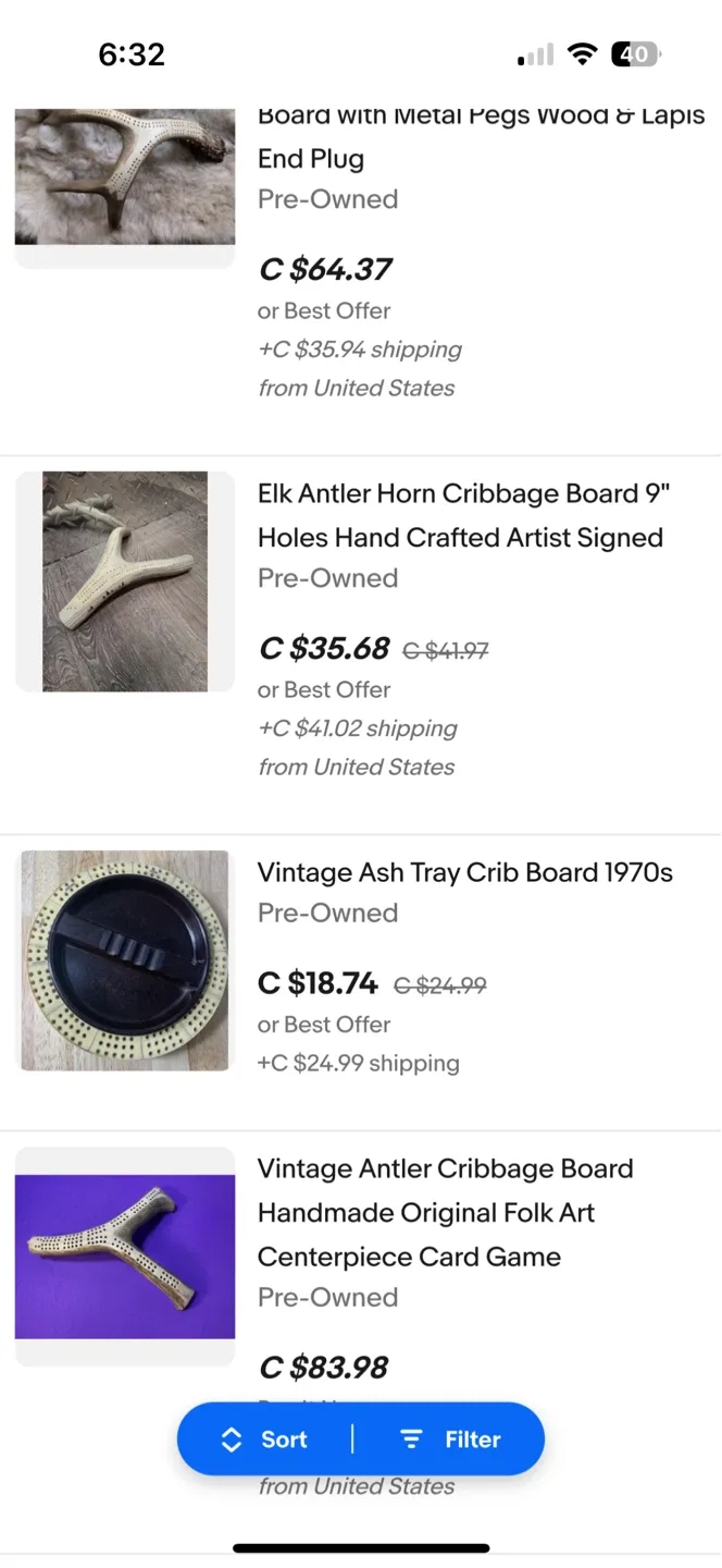 Antler handmade Cribbage Board image indicator(7)