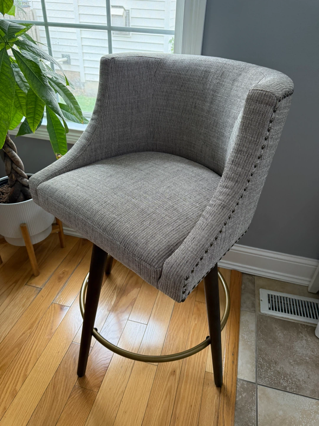 Madison Park Mateo Swivel Counter Stool - Gray