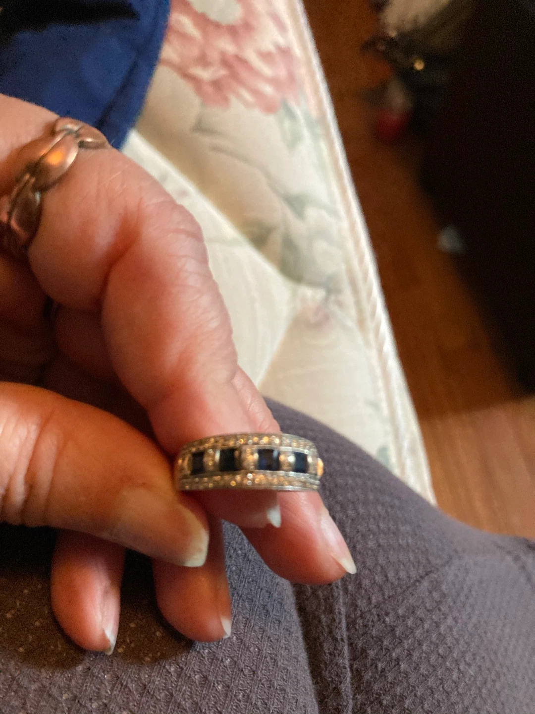 14KT White Gold Sapphire and Diamond Ring - photo 2