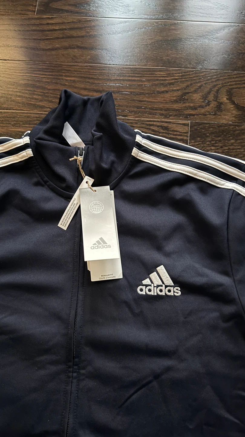 Adidas Track Jacket - Navy Blue, Size M adult