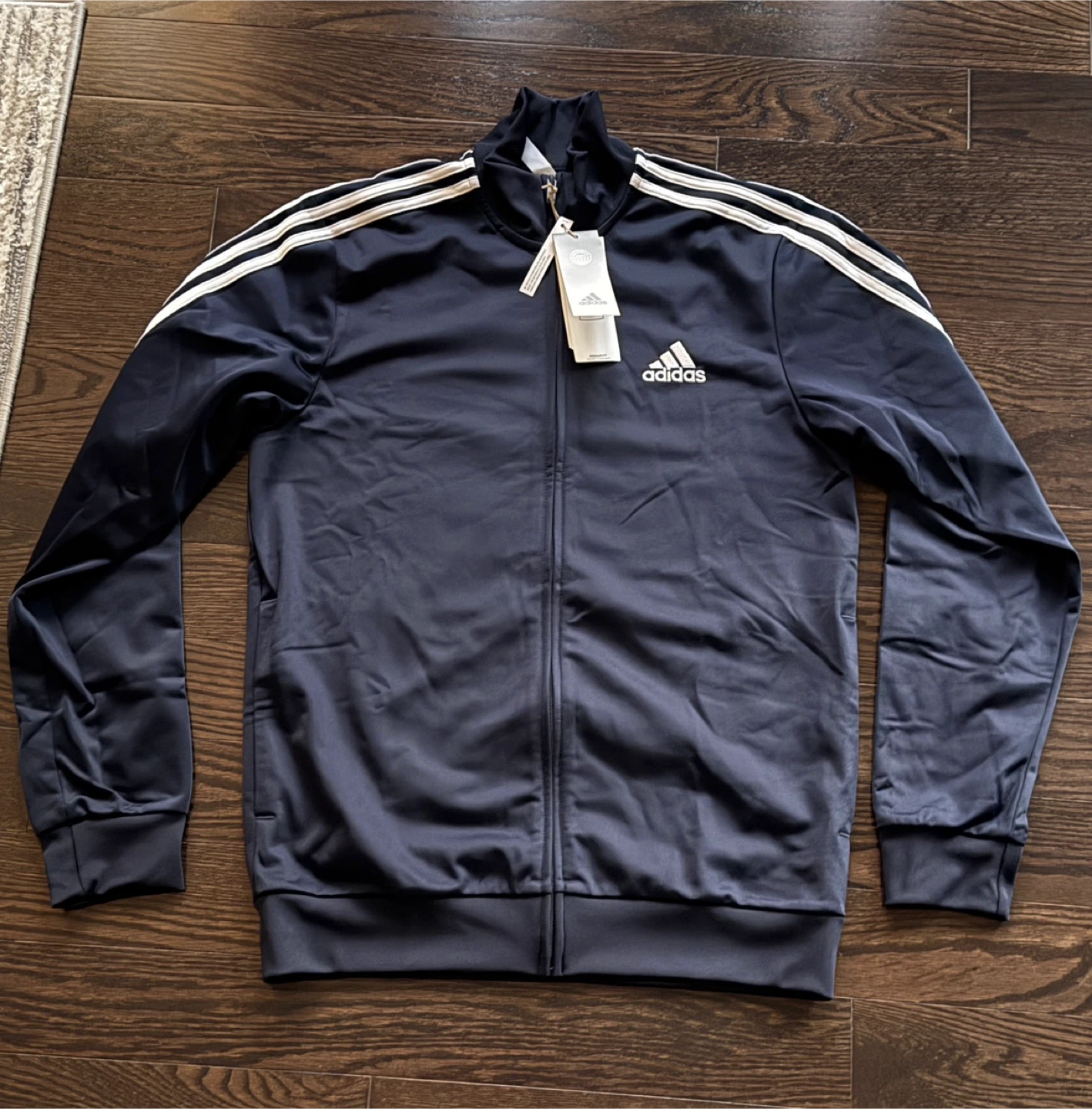 Adidas Track Jacket - Navy Blue, Size M adult - photo 2